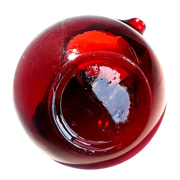 Royal Ruby Red Glass Pitcher Ball Jug Handle Ice Lip 40 oz Retro Style - Picture 6 of 6